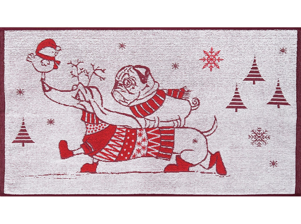 Полотенце махровое 6с103.412ж1 Зимняя прогулка(3-бело.кр) 50х90см