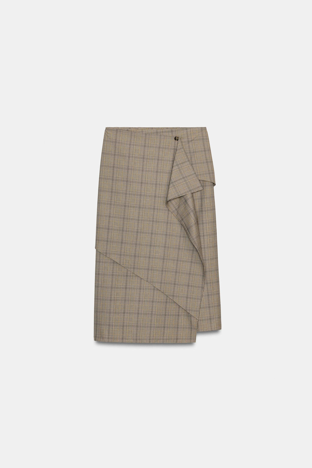 ZW COLLECTION CHECK RUFFLED SKIRT - Zara фото 6