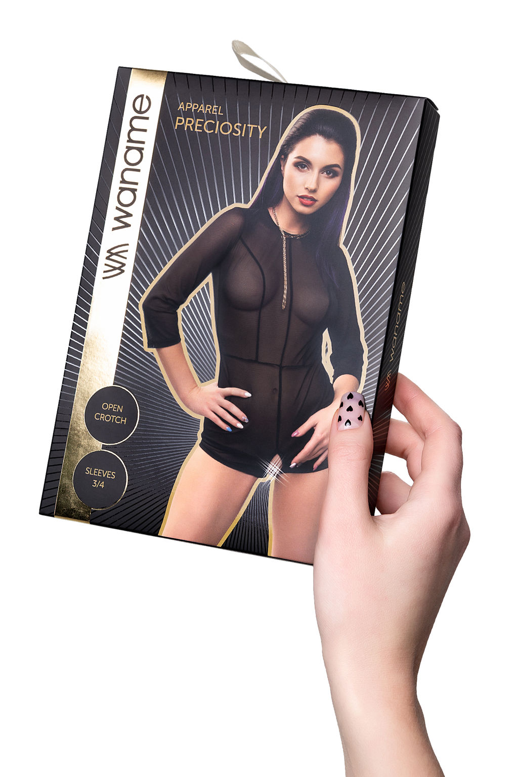 Эротический комбинезон Waname Preciosity с рукавами черный (50-52) - Waname apparel фото 18