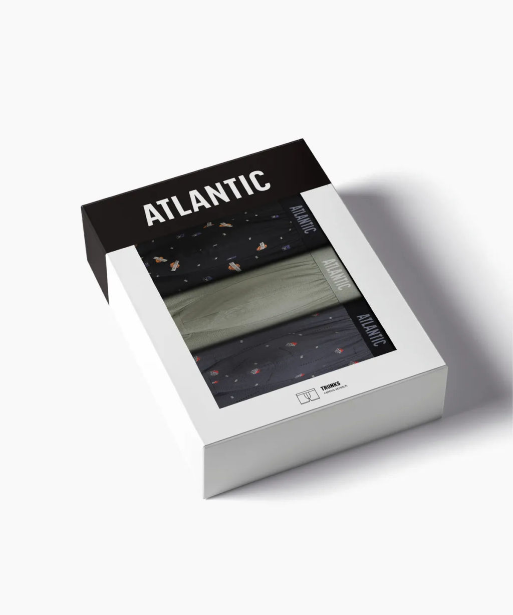 ATLANTIC 3MH-211 Трусы шорты Solid Basketball - набор 3 шт. черный + светло-зеленый + графитовый  фото 7