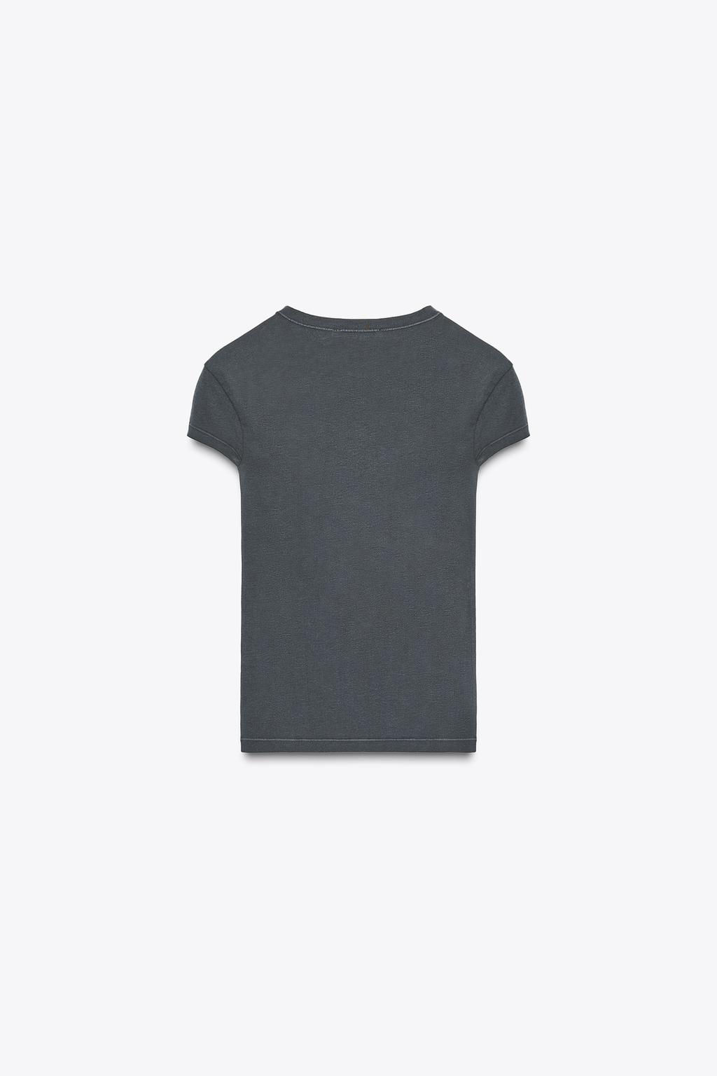 SLIM FIT SHORT SLEEVE T-SHIRT - Zara фото 32