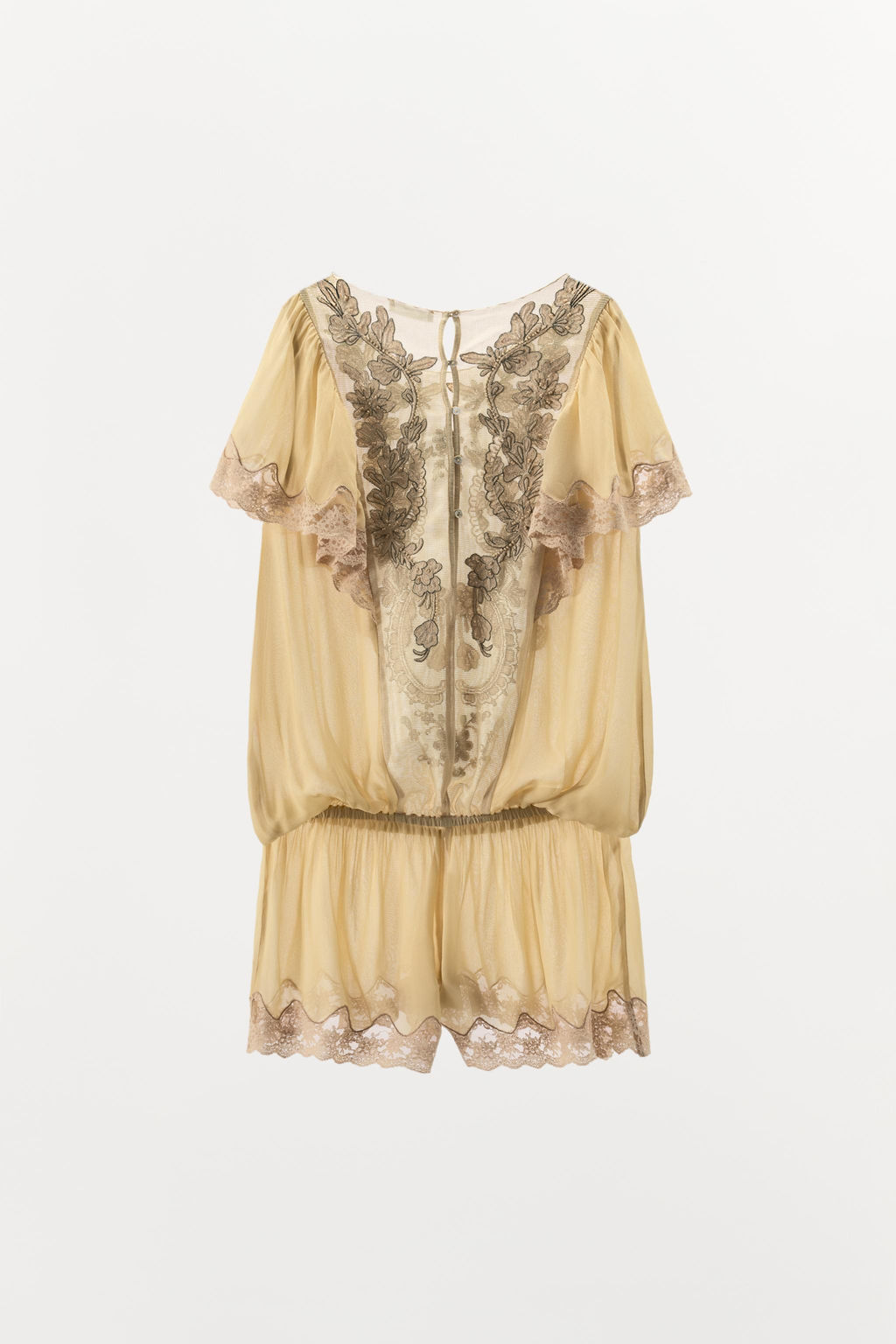 TULLE JUMPSUIT WITH EMBROIDERY AND BEADS - Zara фото 7