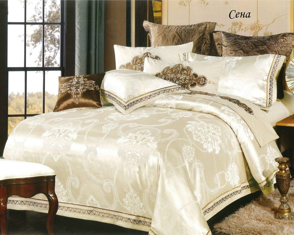 Комплект постельного белья Сена, САТИН-ЖАККАРД семейный