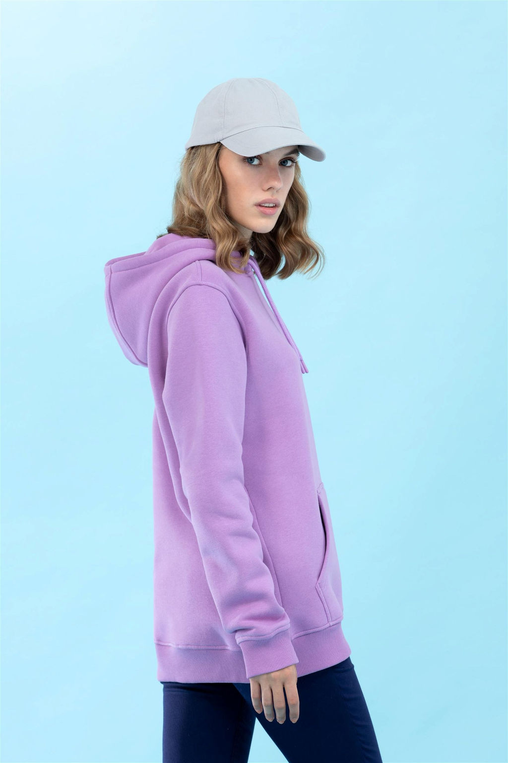 Сиреневый базовый свитшот с капюшоном (унисекс) - U.s. polo assn фото 6