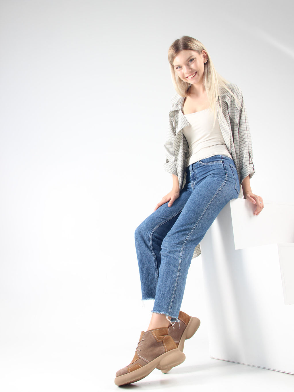 Ботинки 305.927ka. светло коричневый капучино замша/Байка