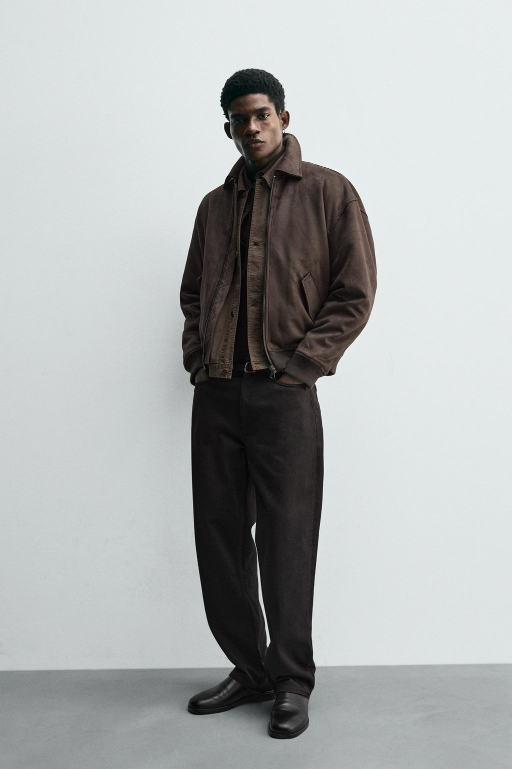 FAUX SUEDE QUILTED JACKET - Zara фото 4