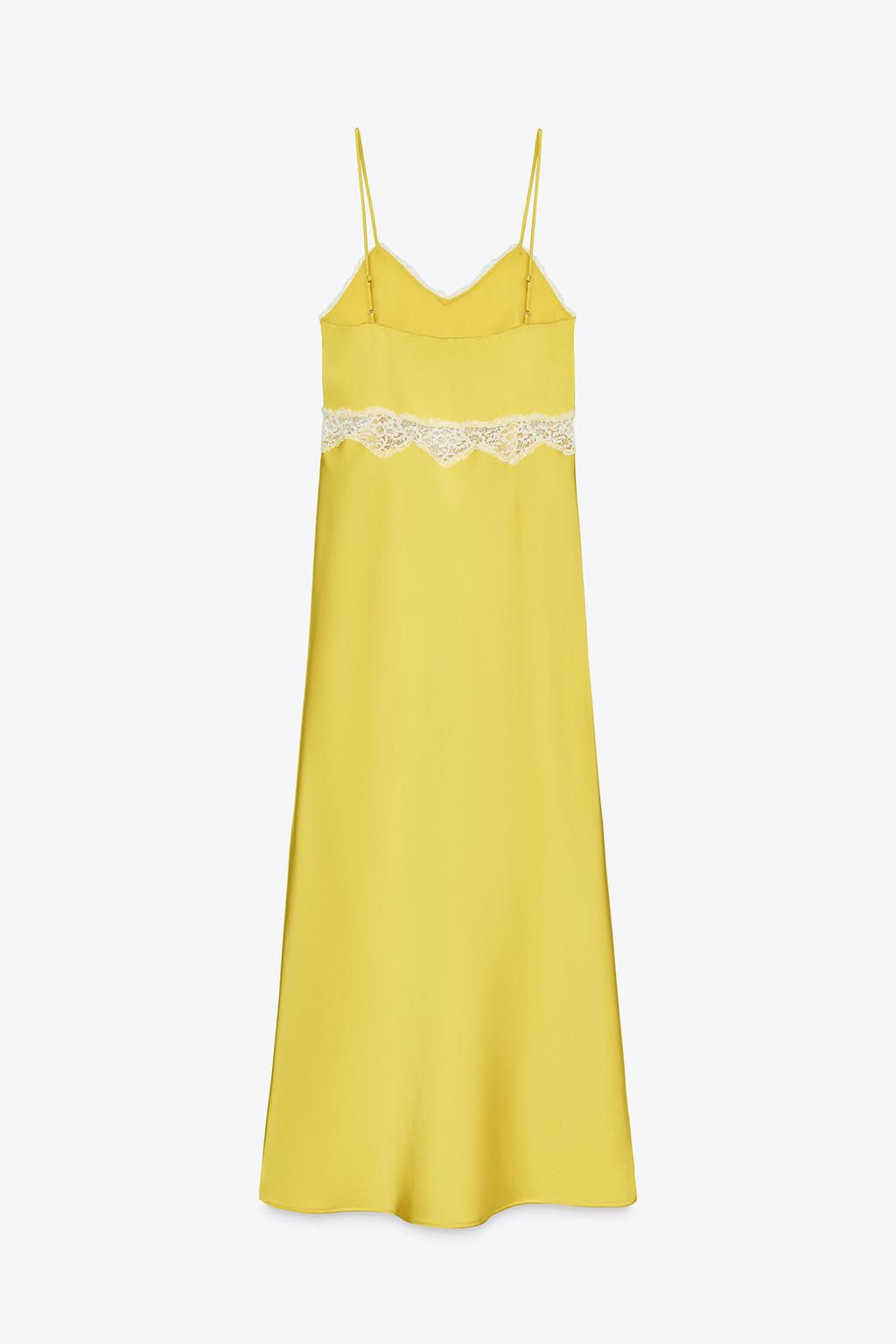 LACE TRIM CAMISOLE MIDI DRESS - Zara фото 4