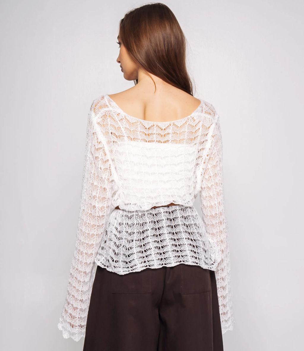 Лонгслив+топ #КТ2979, белый