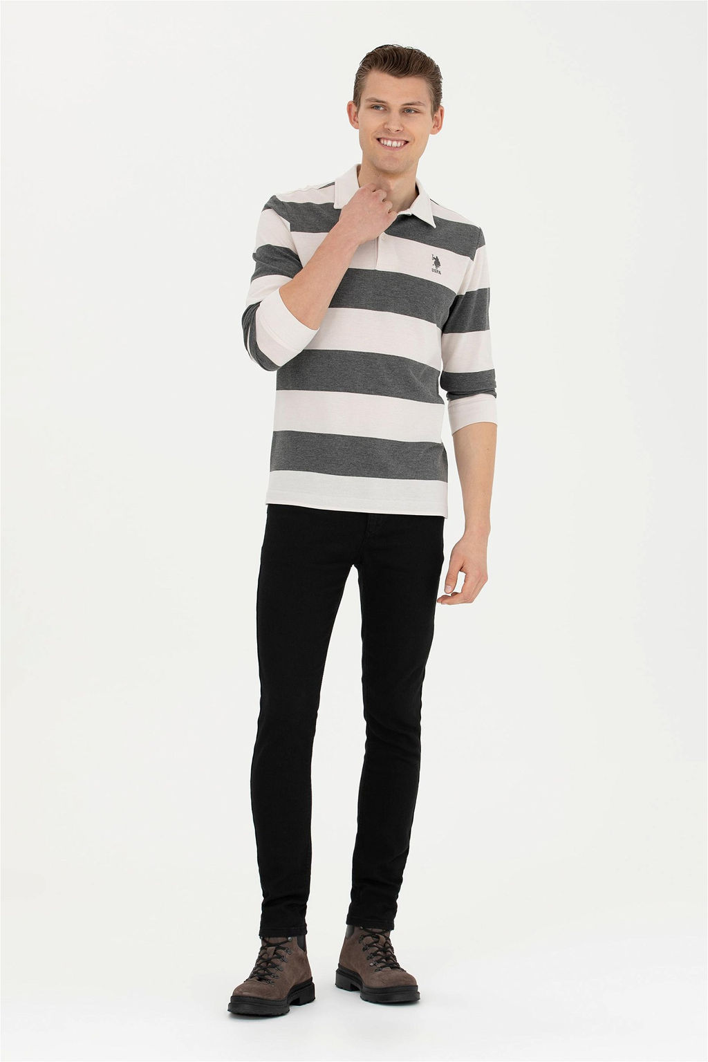 Мужской свитшот антрацитового цвета - U.s. polo assn фото 11