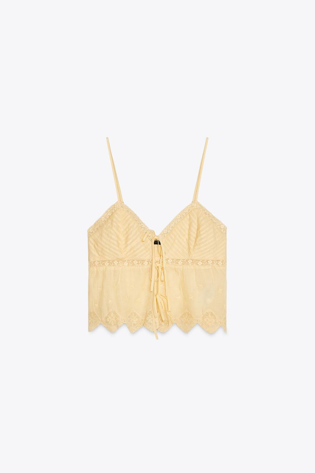EMBROIDERED STRAPPY TOP - Zara фото 13