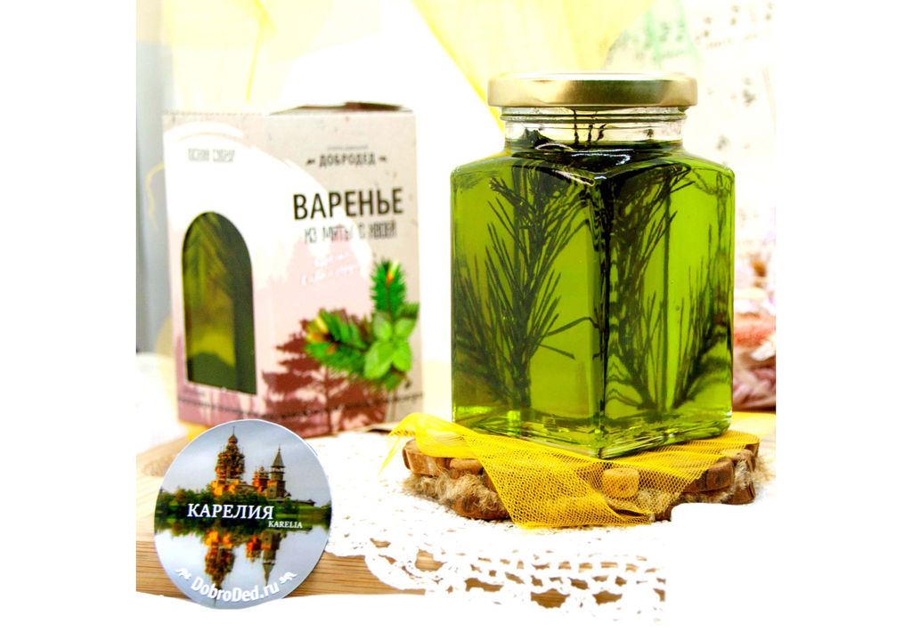 Варенье из Мяты с хвоей баночка 300г в коробочке с магнитиком