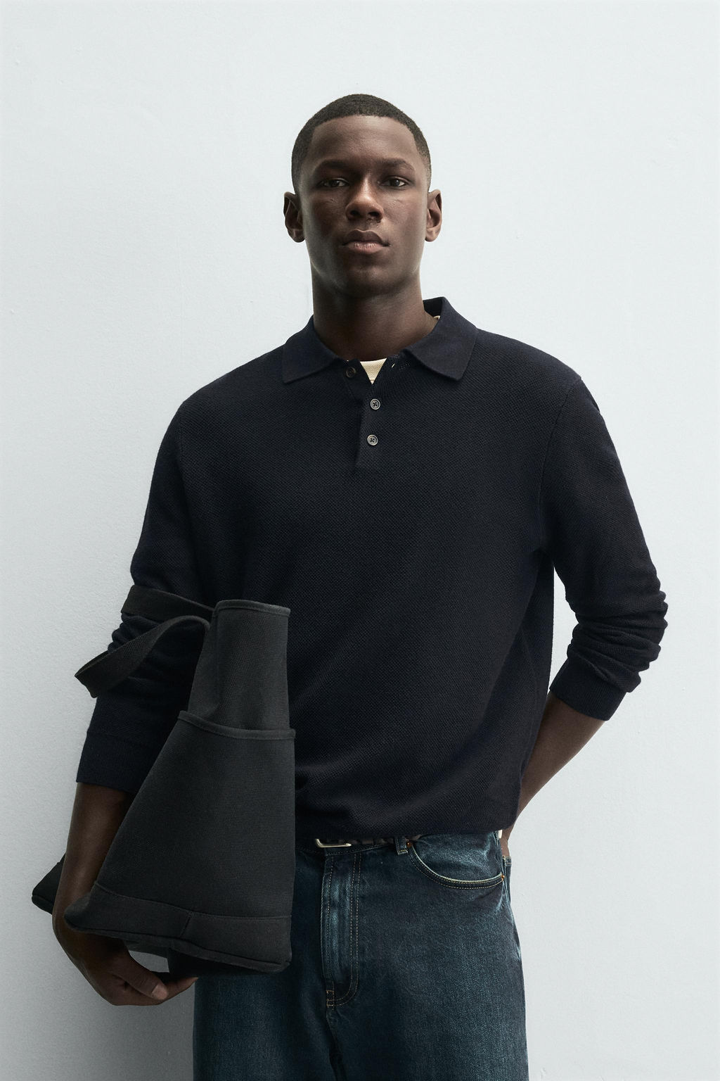 COTTON/LYOCELL KNIT POLO SHIRT - Zara фото 2