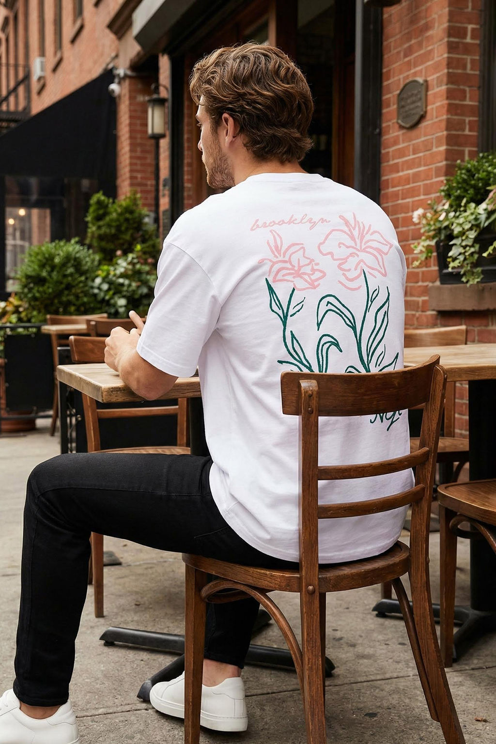 TRENDYOL MAN Lacivert Oversize/Genis Kesim Cicek Bask?l? %100 Pamuklu Tok Kumas T-shirt TMNSS25TS00069 - Trendyolmilla фото 13