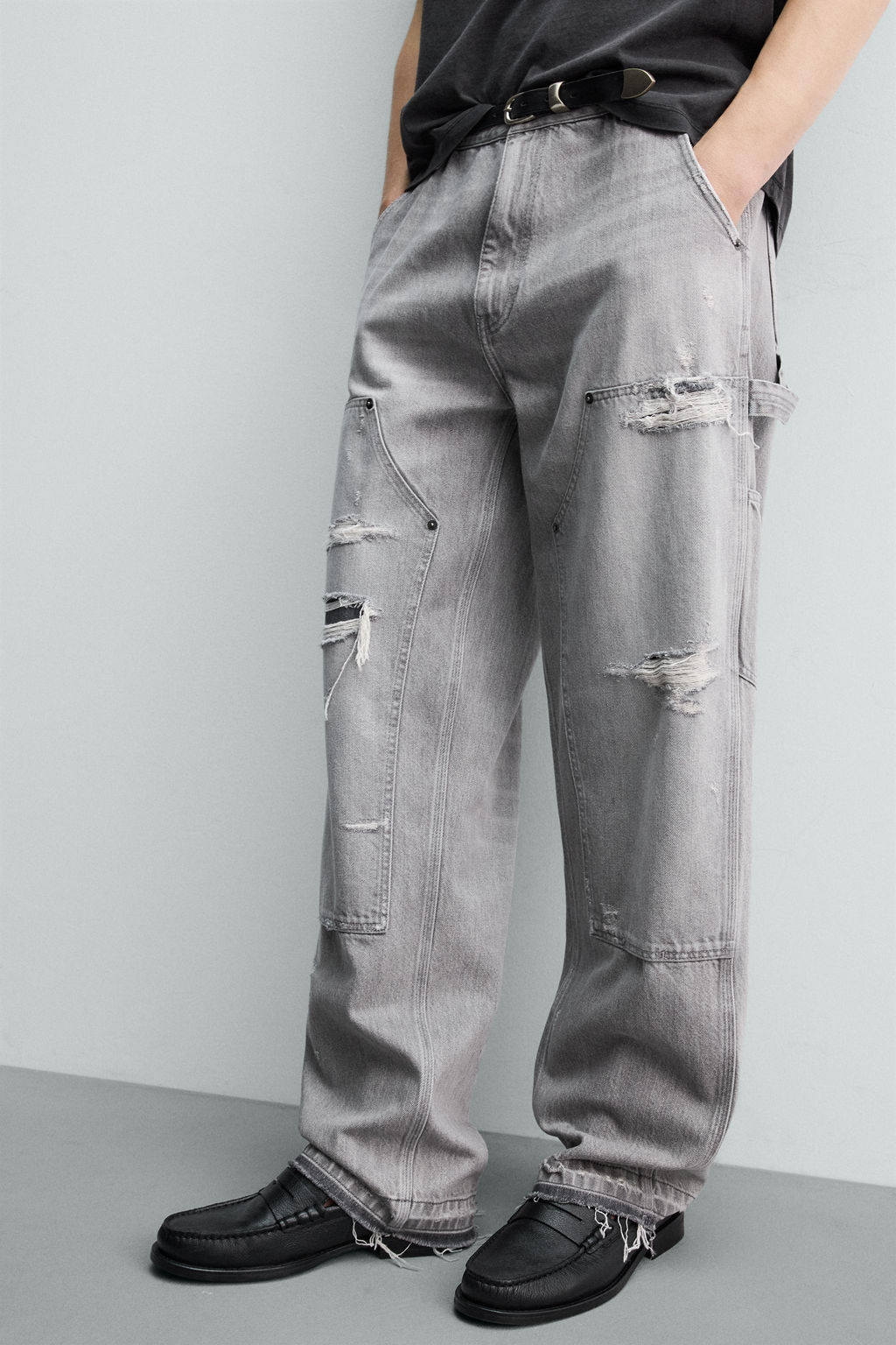 JEANS BOLSILLO CARPINTERO RELAXED FIT / Carb?n - Zara фото 5