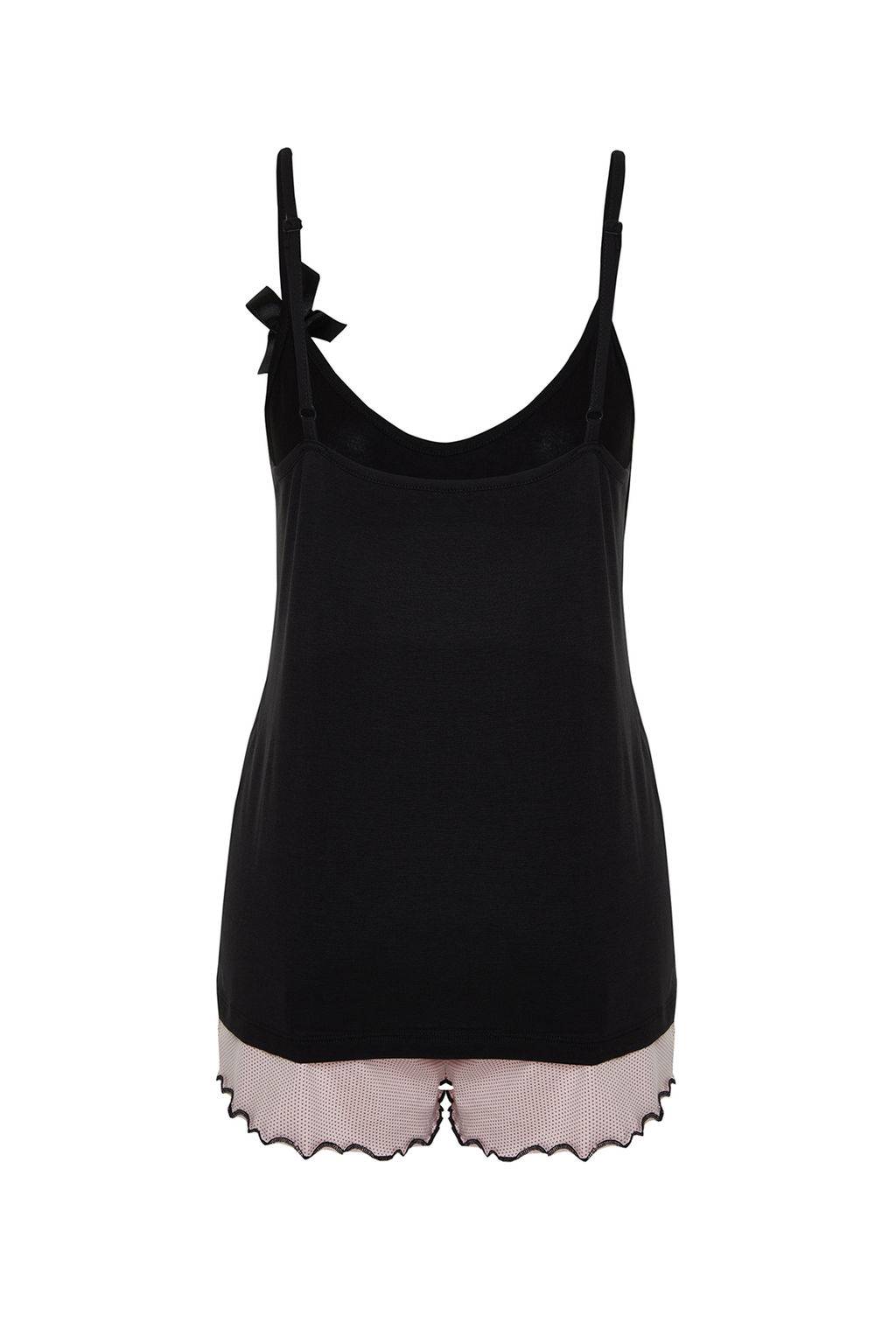 Trendyolmilla Mavi Cicekli Kurdele/Fiyonklu Ip Ask?l? Sortlu Orme Pijama Tak?m? THMSS24PT00320  фото 13