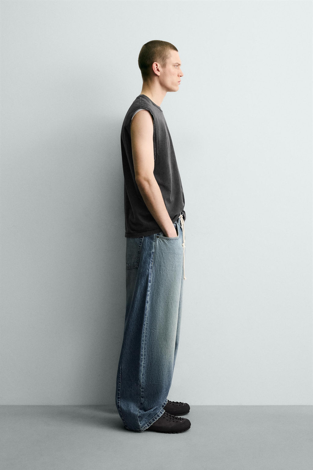 CAMISETA TANK LAVADA / Antracita oscuro - Zara фото 4