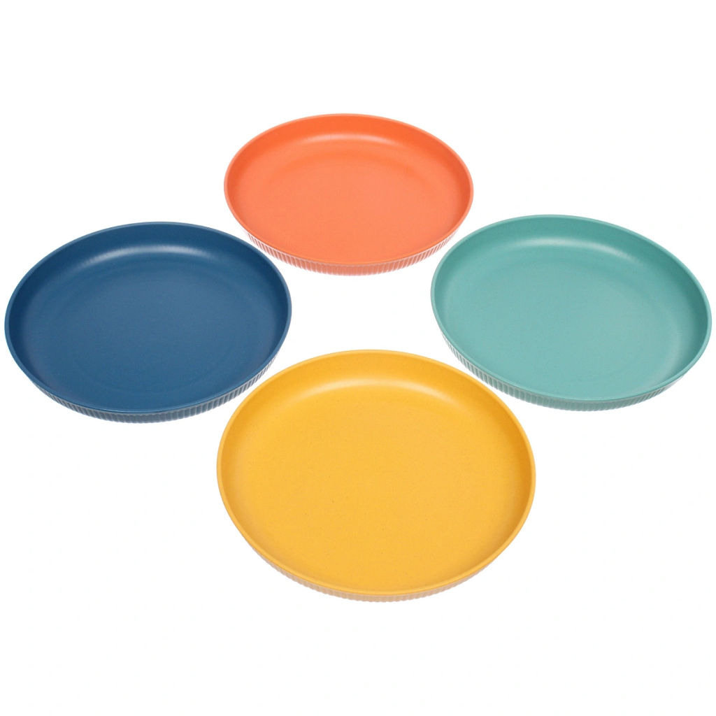 Тарелка пластиковая "Луксор" 23*3см в наборе 4шт, цвета микс