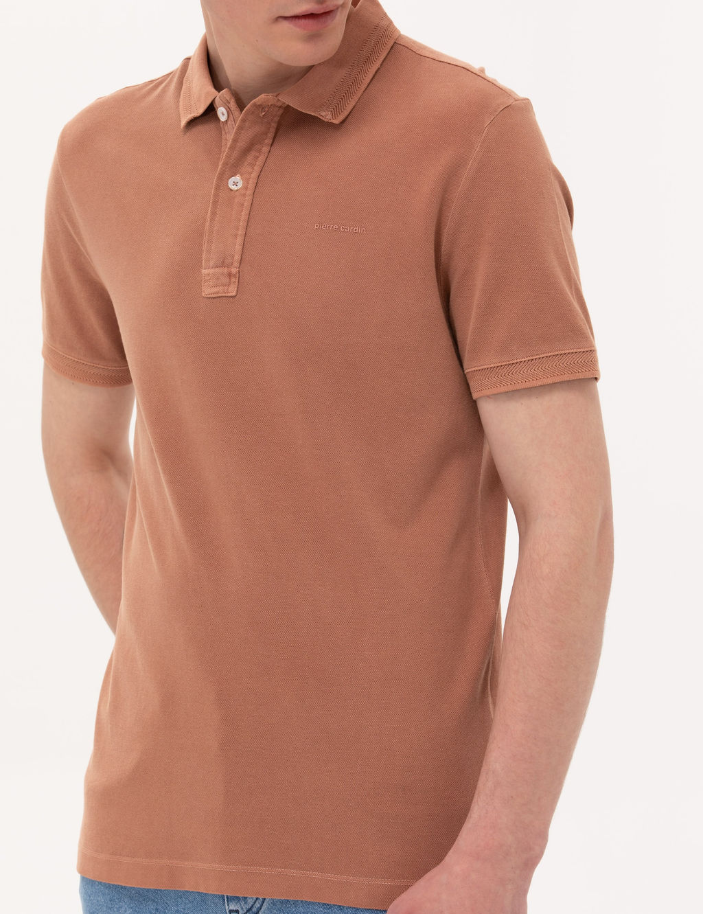 Kahverengi Slim Fit Polo Yaka Ti__rt