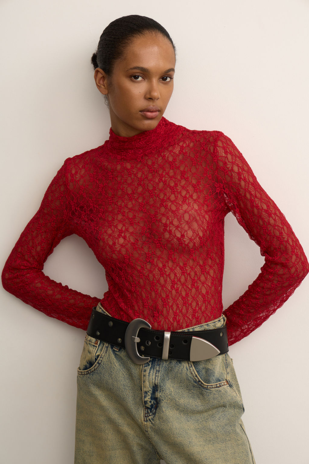 Боди с длинным рукавом из кружева - Mollis фото 2