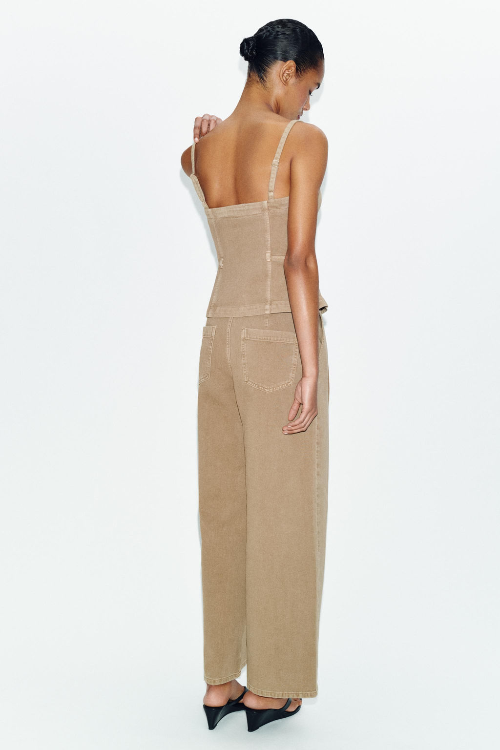 TOP Z1975 DENIM TIRANTES / Camel claro - Zara фото 5
