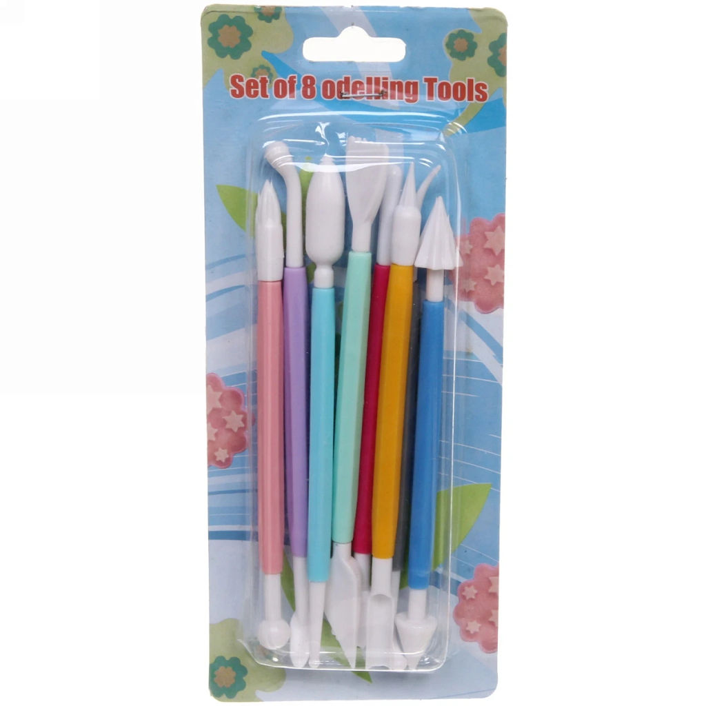 Цена за 3 шт. Инструменты для украшения тортов в наборе 8шт цветные