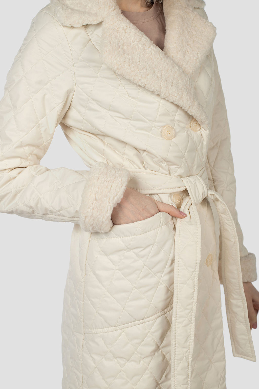 Пальто женское демисезонное (пояс) - El podio фото 6