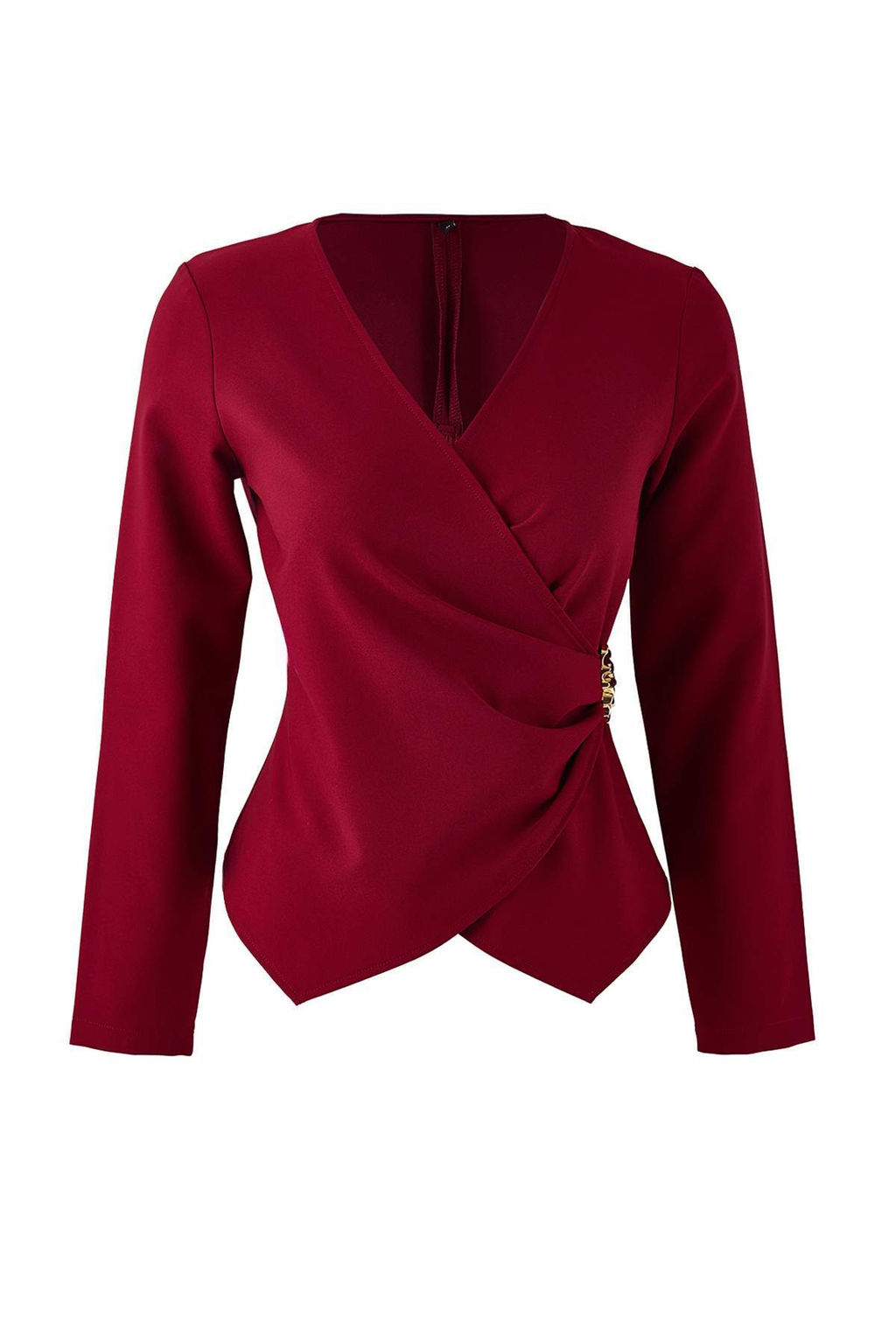 Bordo Kruvaze Toka Detayl? Dokuma Bluz TWOAW26BZ00142