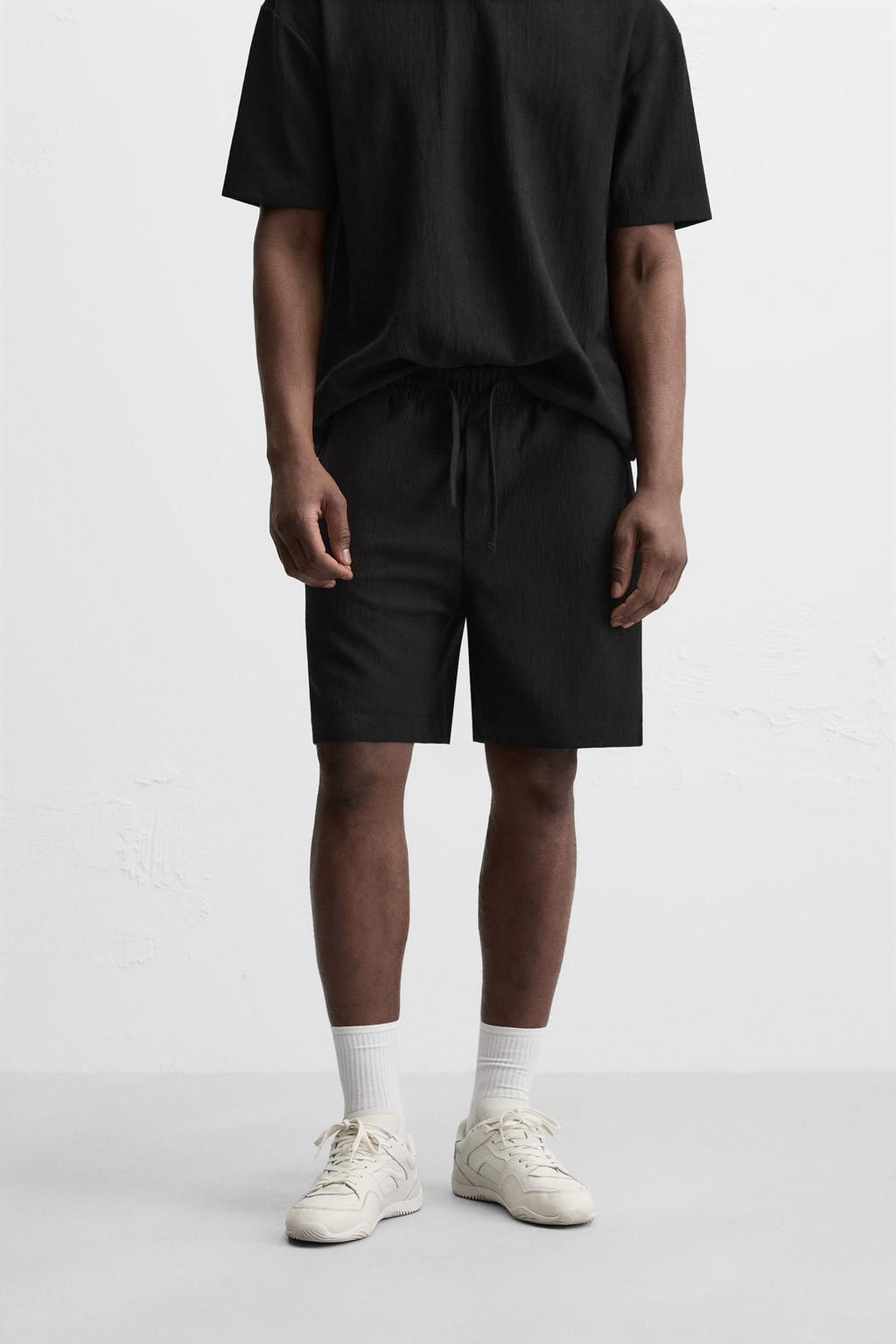 TEXTURED JOGGER BERMUDA SHORTS - Zara фото 18