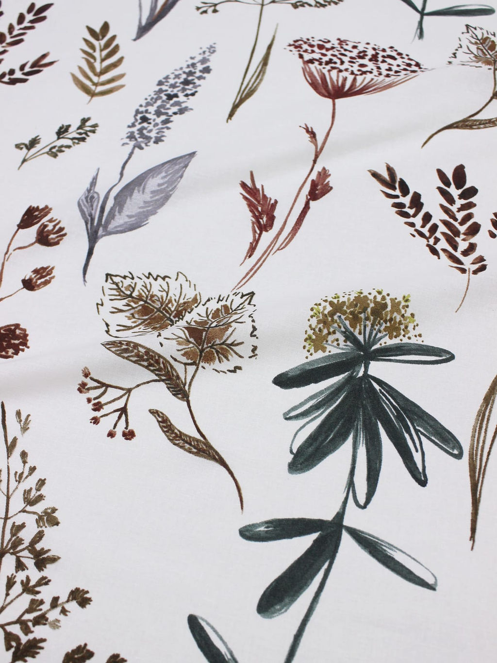 Мерный лоскут ( ткань в отрезах)Перкаль "Сентябрь - крупные веточки", (комп), ш.2.2м, хлопок-100%,115гр/м.кв