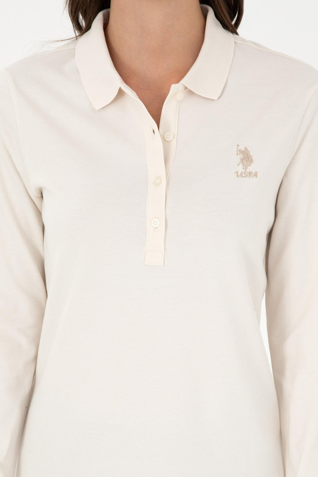 Женский кремовый базовый свитшот Неожиданная скидка в корзине - U.s. polo assn фото 6