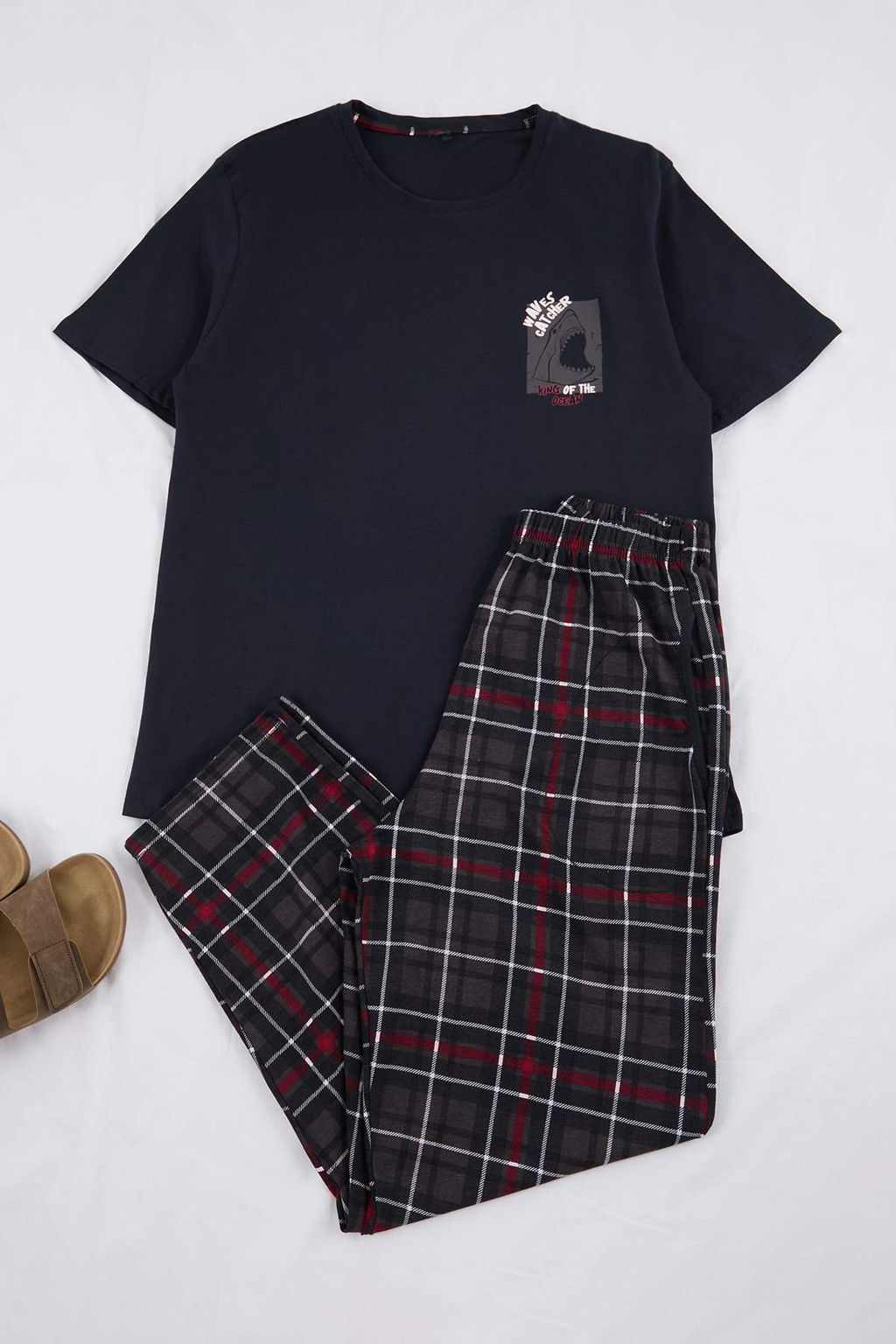 Lacivert Regular Kesim Kopek Bal?g? Bask?l? Ekose Orme Pijama Tak?m? TMNSS26PT00035 - Trendyolmilla фото 3