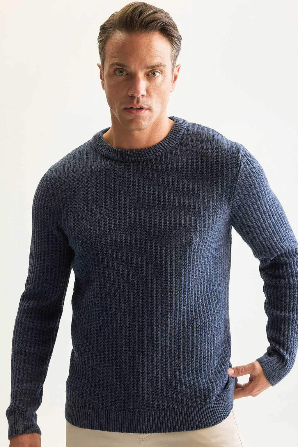 Standart Fit Bisiklet Yaka Triko Kazak - Defacto фото 10