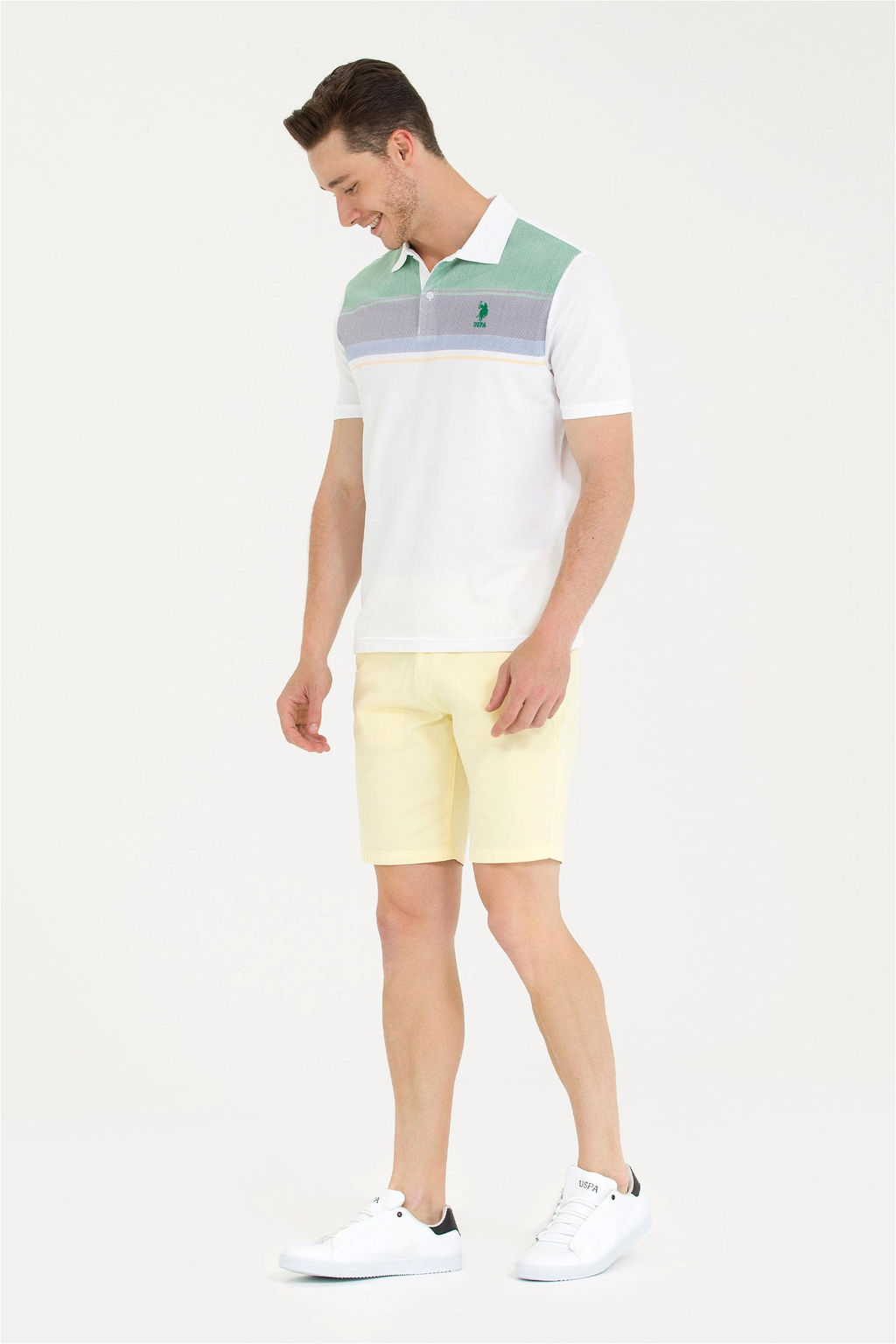 U. S. Polo Assn Мужские светло-желтые тканые шорты - U.s. polo assn фото 10