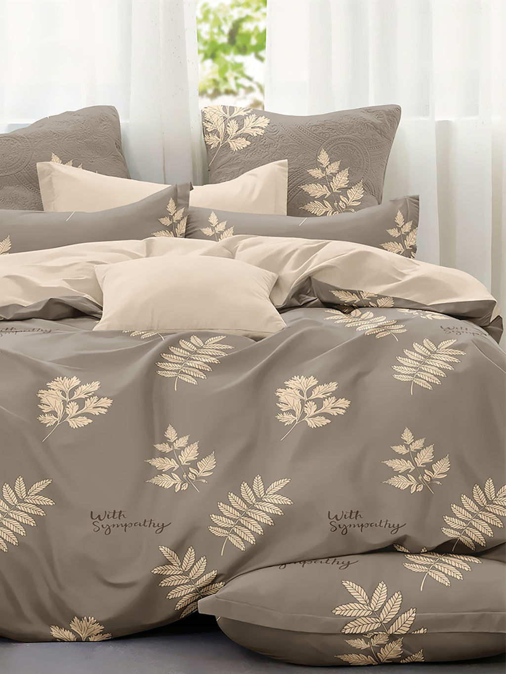 Постельное белье поплин эксклюзив на молнии - Осенняя листва 1.5 сп. (нав.70х70)