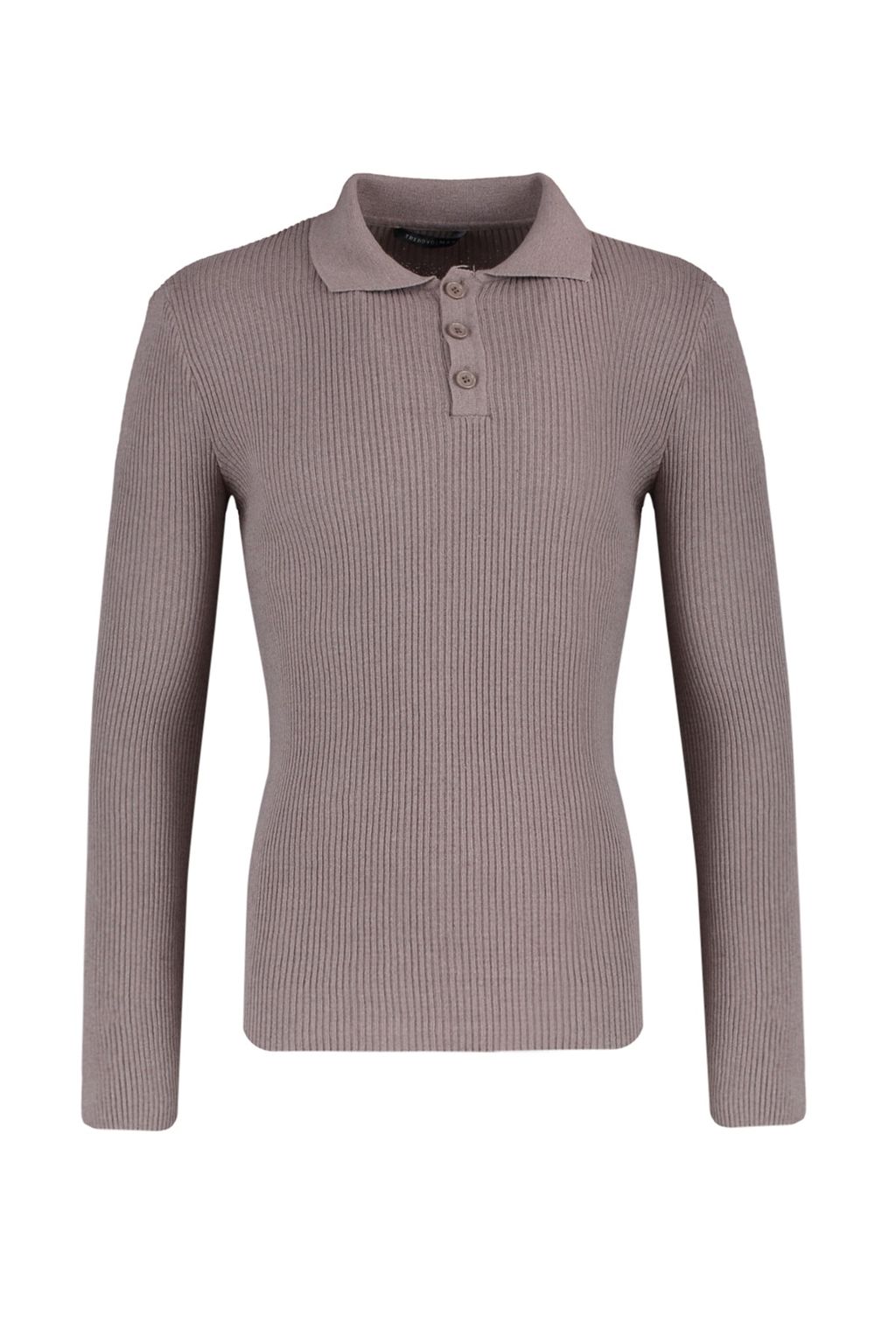 Trendyolmilla Man Haki Fitted Dar Kal?p Pamuklu Polo Yaka Dugmeli Fitilli Orgu Kazak TMNAW21KZ0567 фото 6