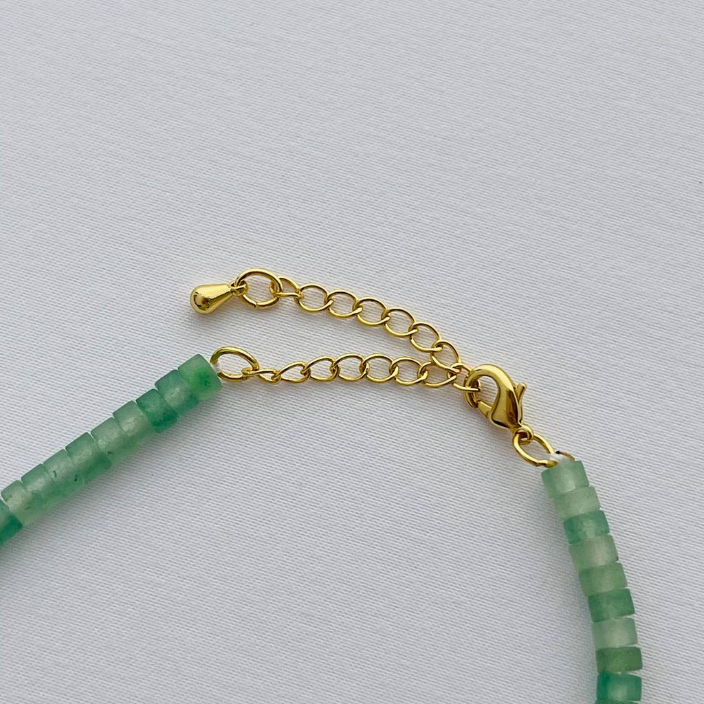 Бусы-Чокер из зеленого Кварца с Селенитом 42 см +