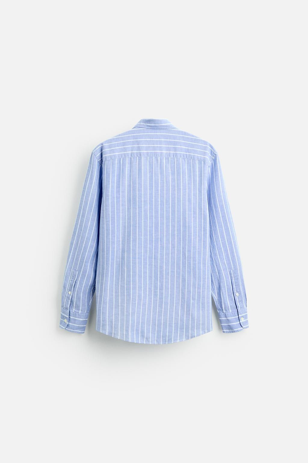 STRIPED COTTON - LINEN SHIRT - Zara фото 8