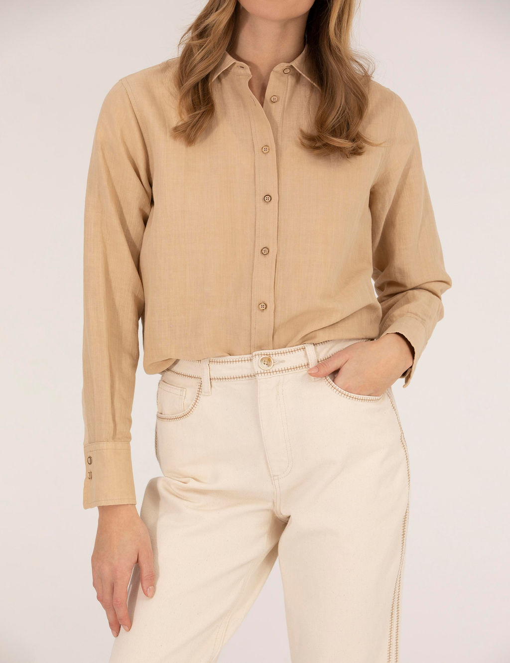 Bej Keten Kar___ml_ G_mlek - Pierre cardin фото 6