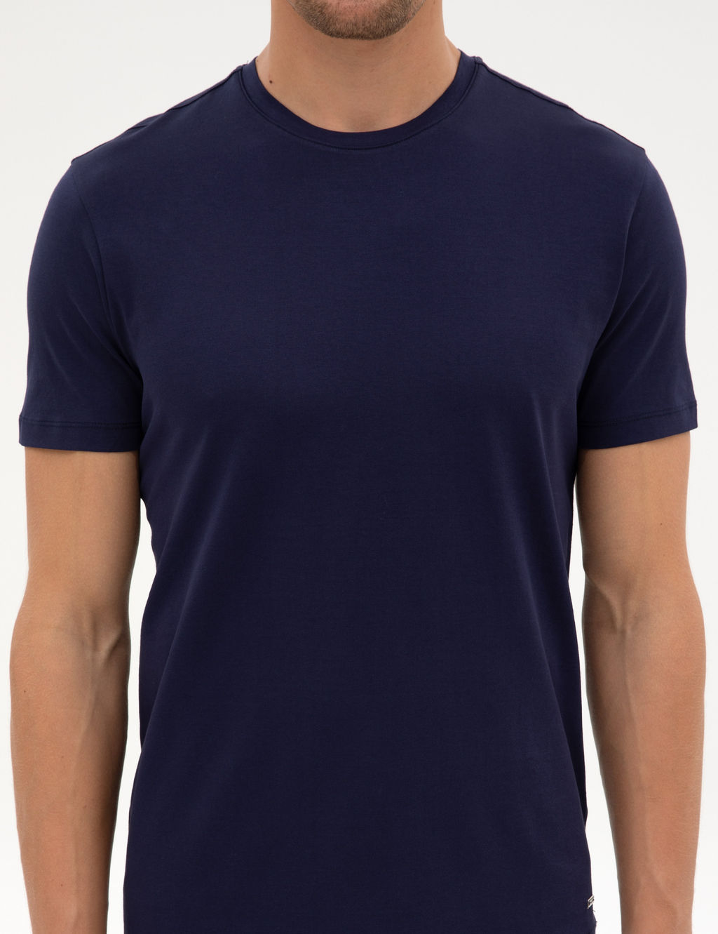 Lacivert Slim Fit Basic Ti__rt