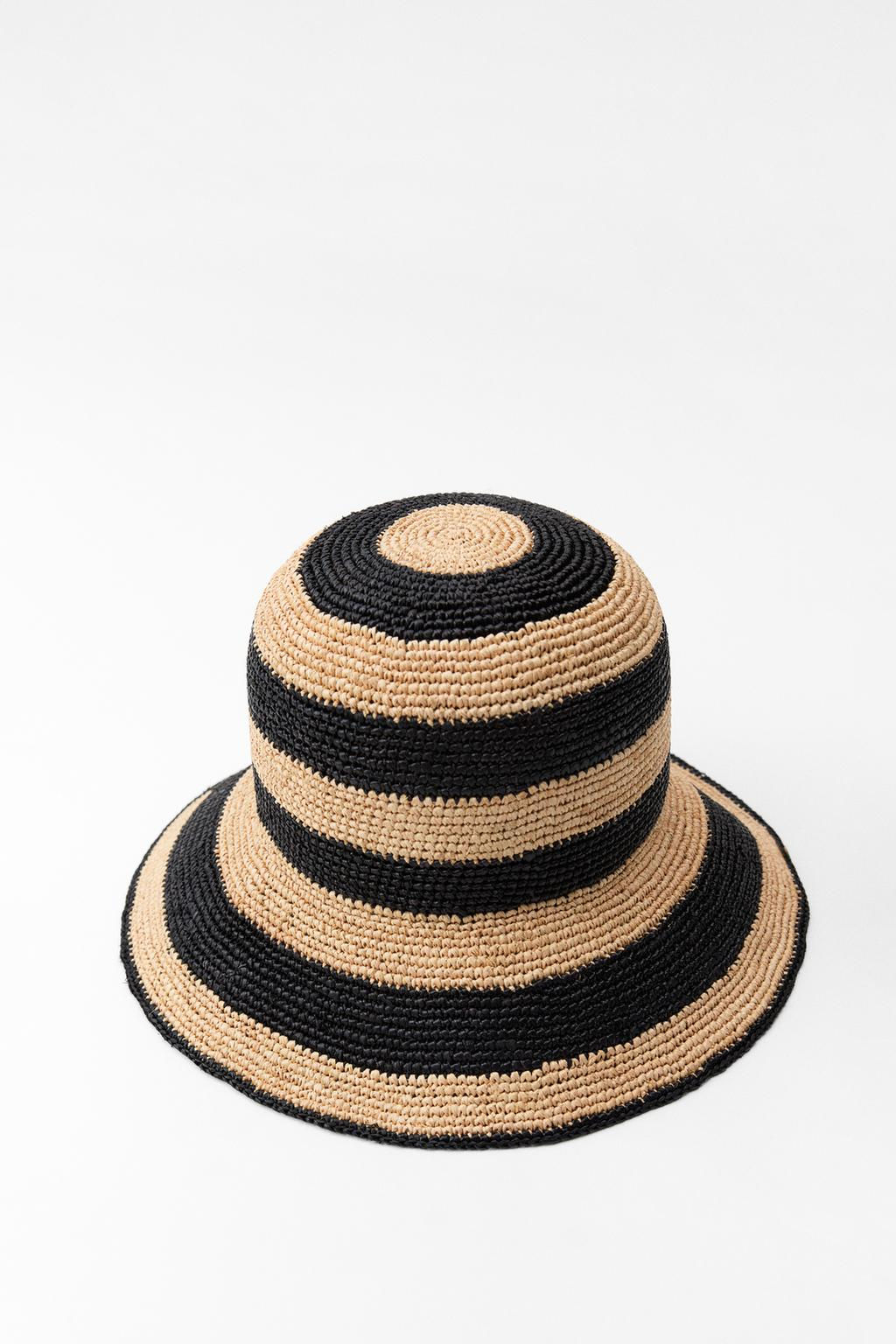 STRIPED RAFFIA HAT - Zara фото 2