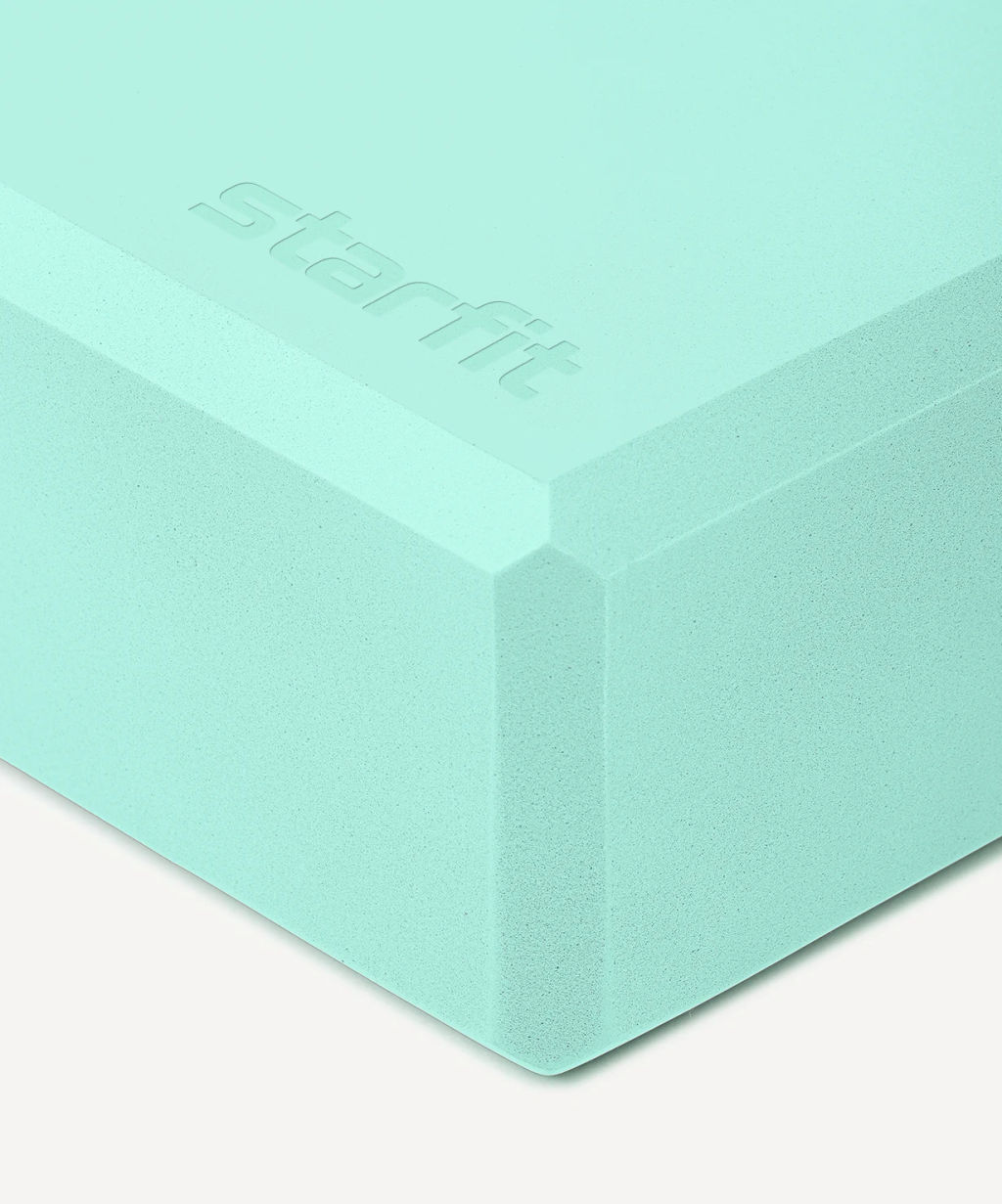 Блок для йоги STARFIT YB-200 EVA, 8 см, 115 гр, 22,5х15 см, мятный. фото 4