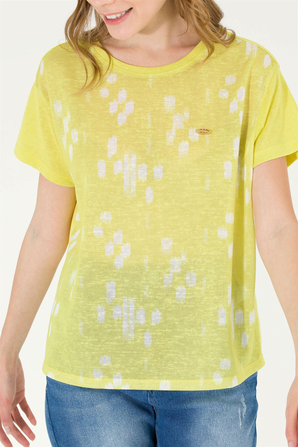 Женская неоново-желтая футболка с круглым вырезом Неожиданная скидка в корзине - U.s. polo assn фото 6