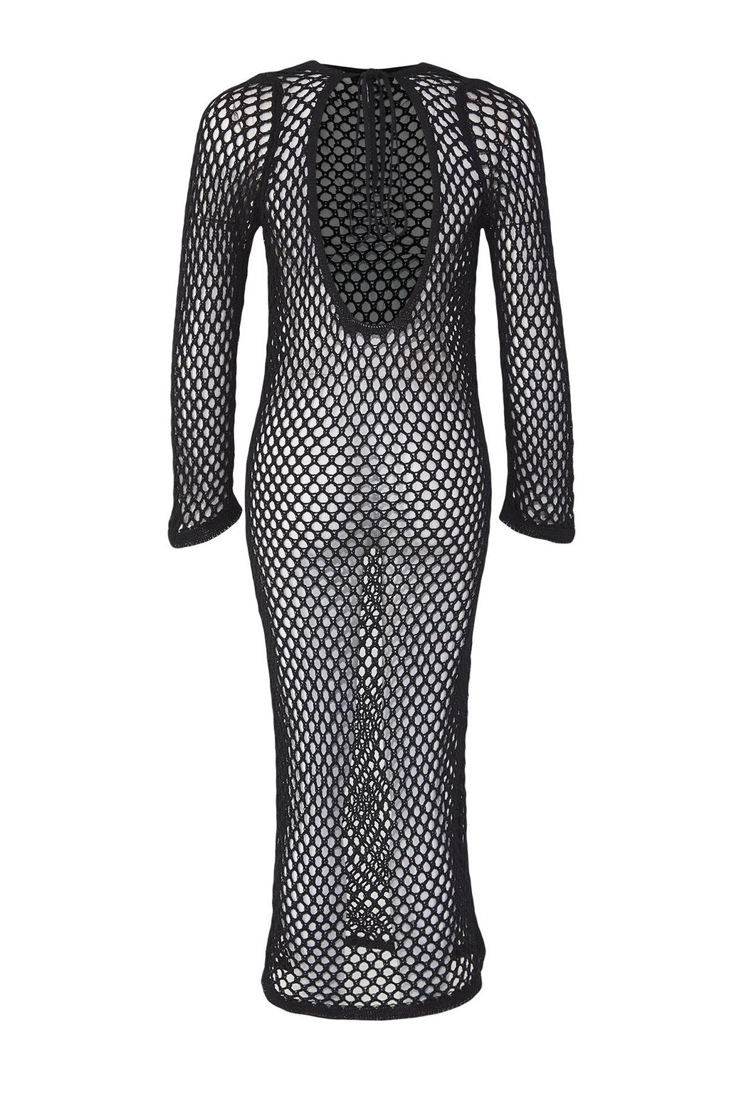 TRENDYOLMILLA Siyah Fitted Midi Triko Plaj Elbise TBESS25EL00124  фото 12