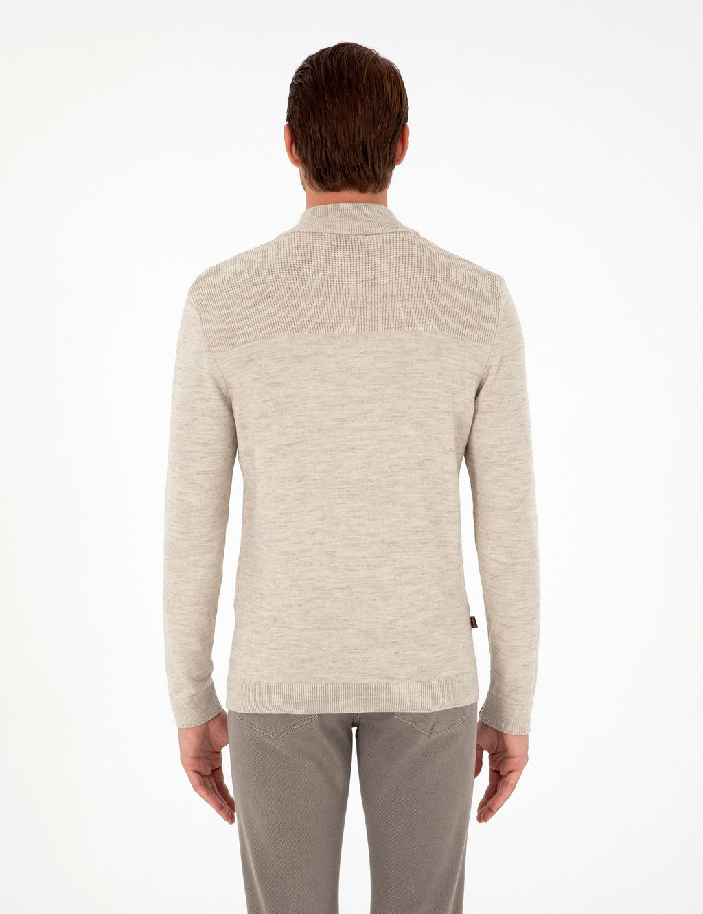 Kum Melanj Slim Fit Fermuarl_ Dik Yaka Triko Kazak - Pierre cardin фото 5