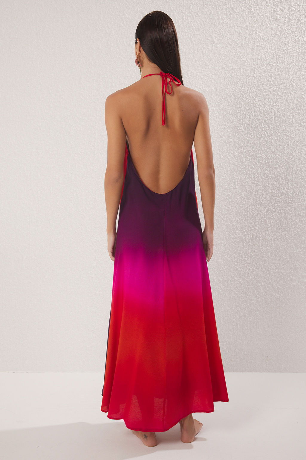 TRENDYOLMILLA Siyah Maxi Dokuma S?rt Dekolteli Plaj Elbisesi TBESS24EL00022 фото 19