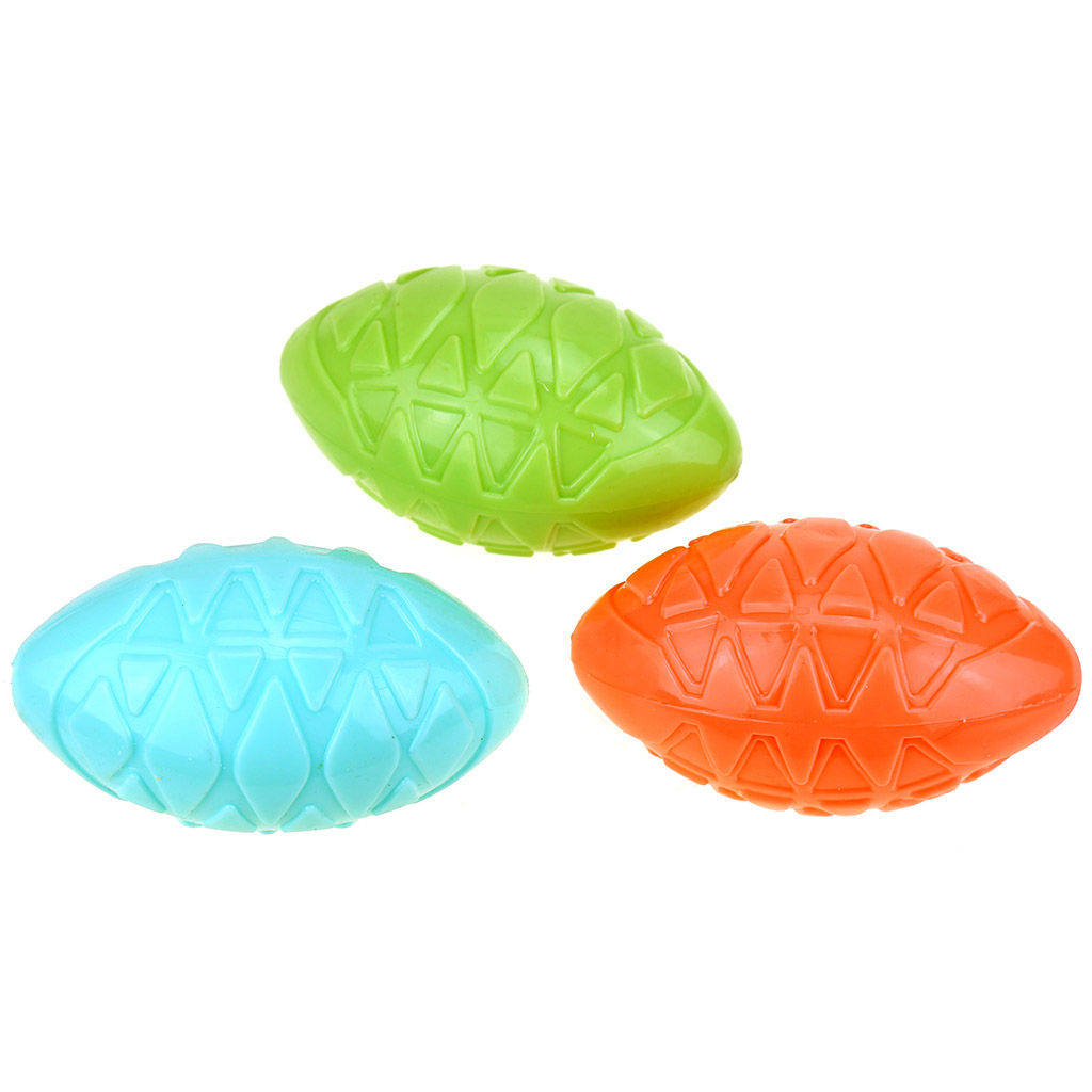 Игрушка для собаки Регби 6,5х12см, полипропилен, с пищалкой, цвета микс, на картоне (Китай) - Pet toys фото 2