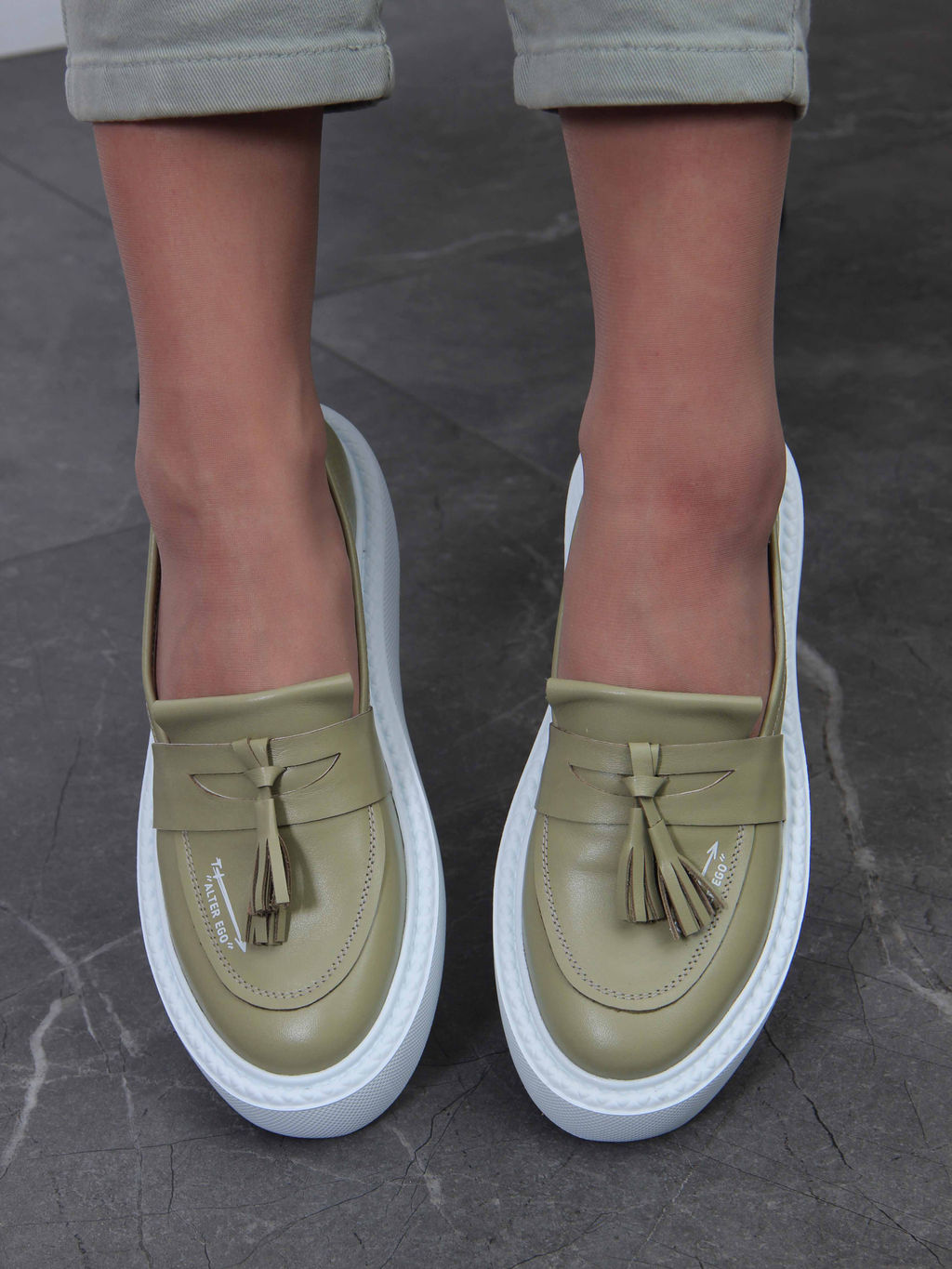 Лоферы EDART 167.Lusi23 w. Авокадо-виктория фото 9