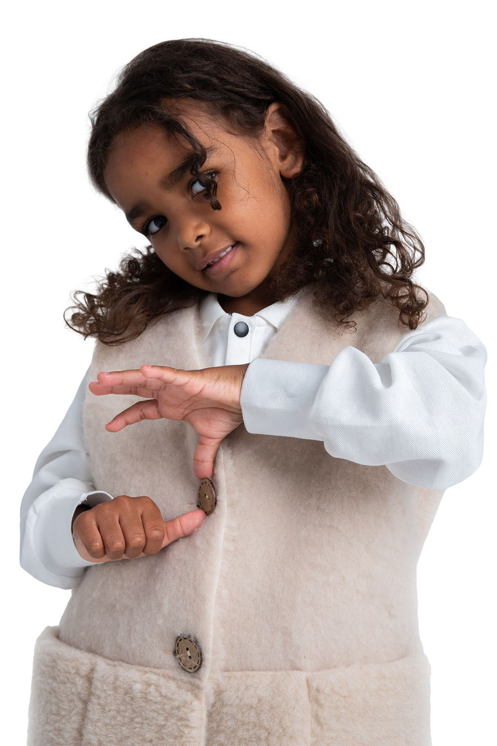 Жилет детский меховой ПЛЮША карамель