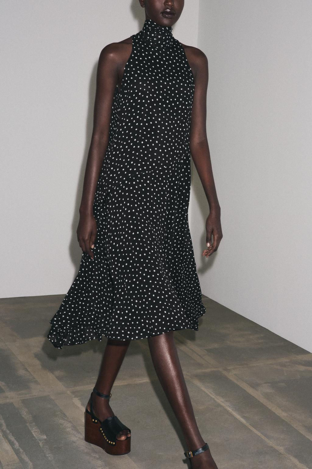 ZW COLLECTION HALTER POLKA DOT DRESS - Zara фото 4