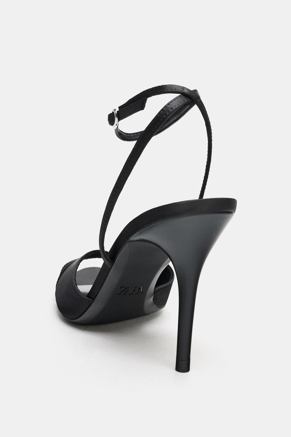 SATIN-EFFECT HIGH-HEEL SANDALS - Zara фото 6